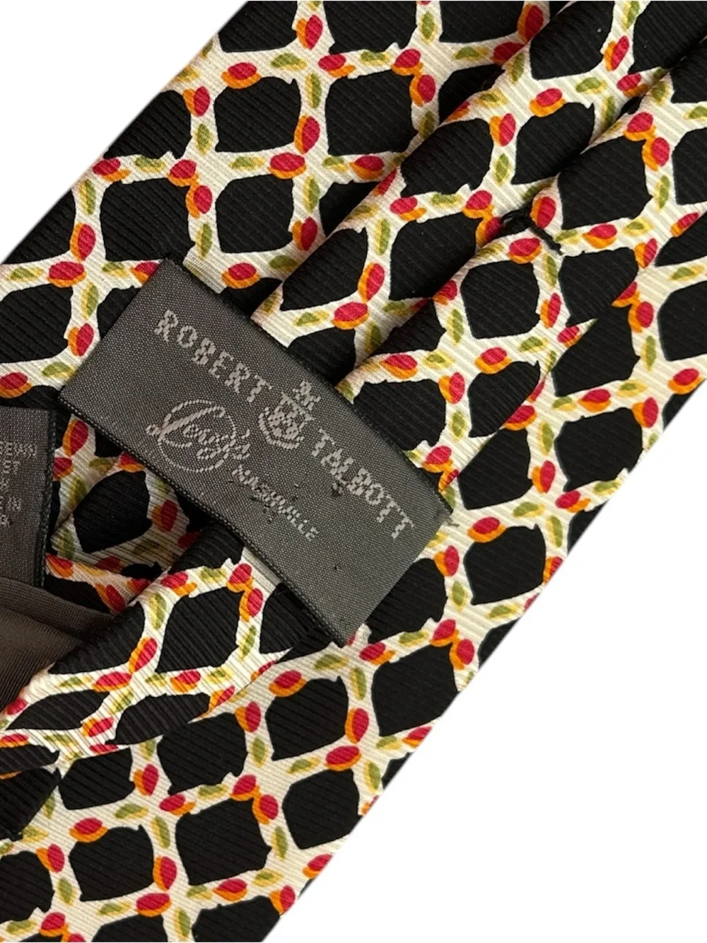 Robert Talbott Silk Tie Geometric Lattice Mesh Design